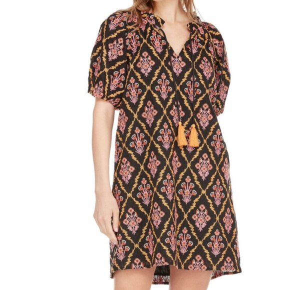 Joy-Joy Peasant Dress Ethnic Boho Emb- Monkee's of Georgetown womens Size Large - Picture 1 of 6